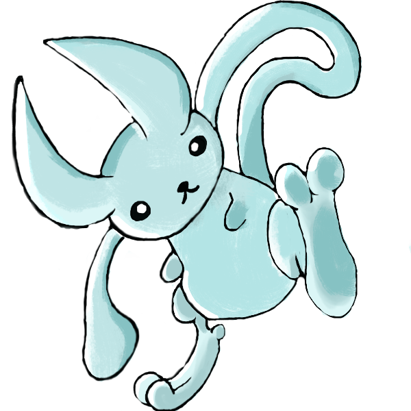 ilustración de una de las criaturas del juego. Un ratón azulado de cola larga